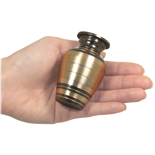 Gold Brass with Black Bands Pet Urn