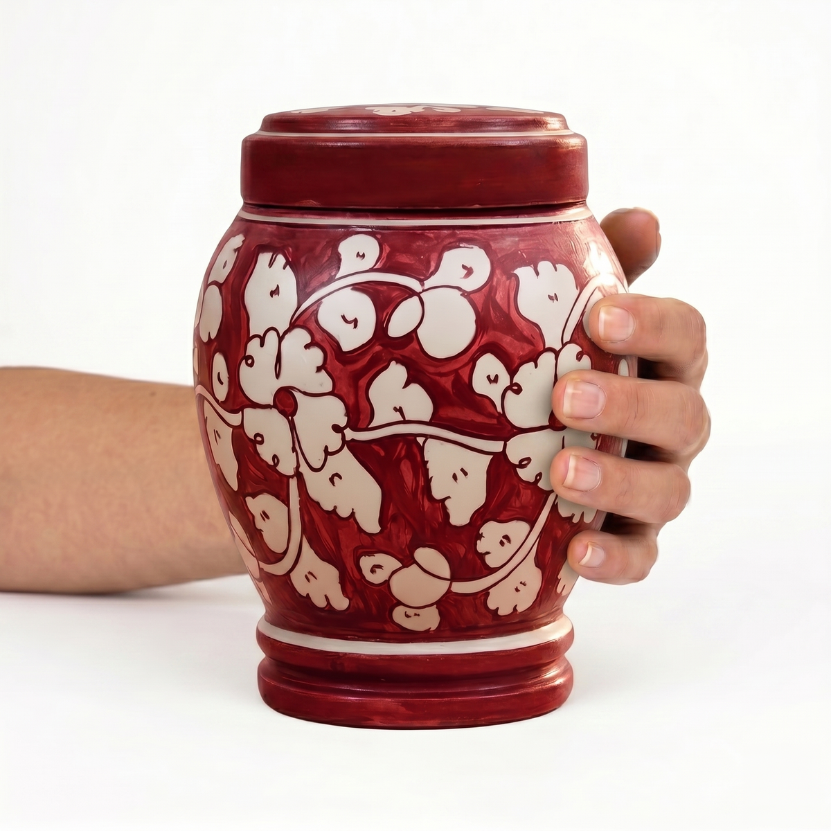 Cherry cremation urn, 2.0 size scale view