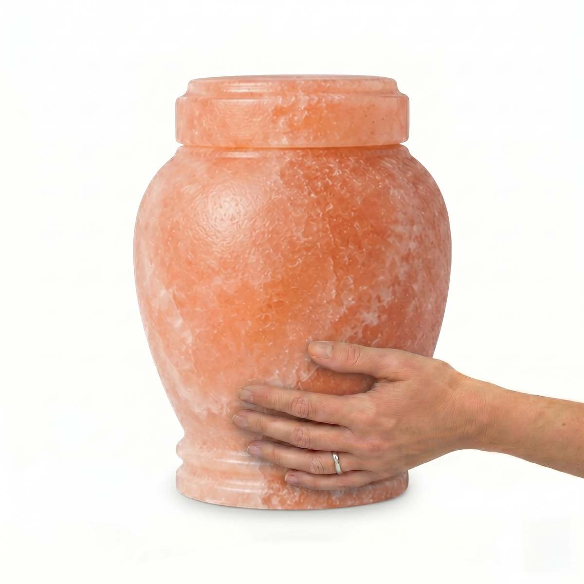 Dahlia cremation urn, 4.0 size scale view