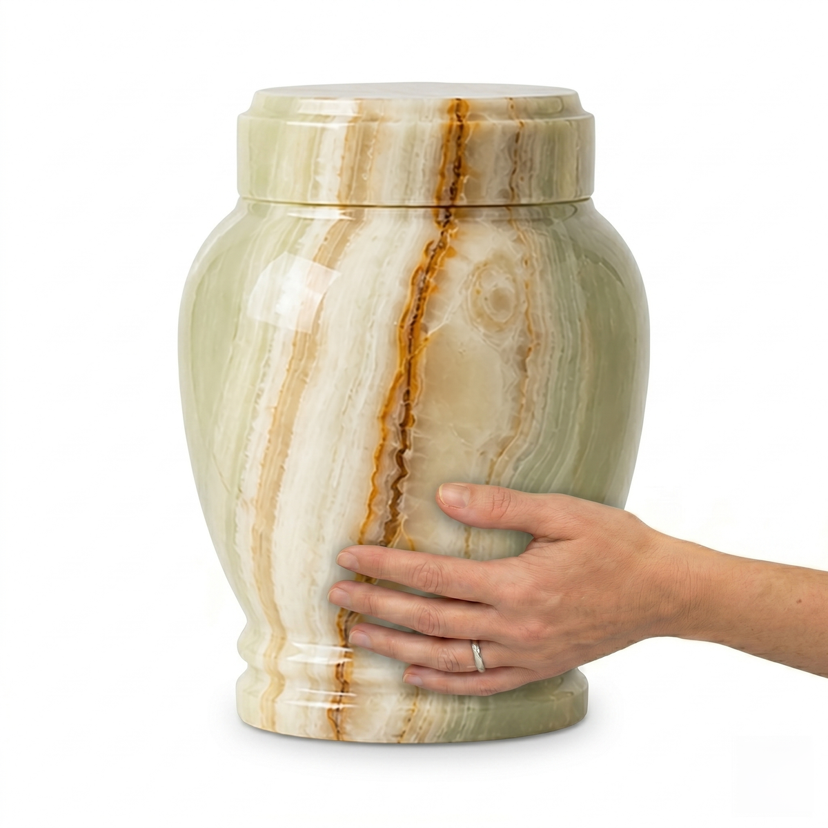 Grün cremation urn, 4.0 size scale view