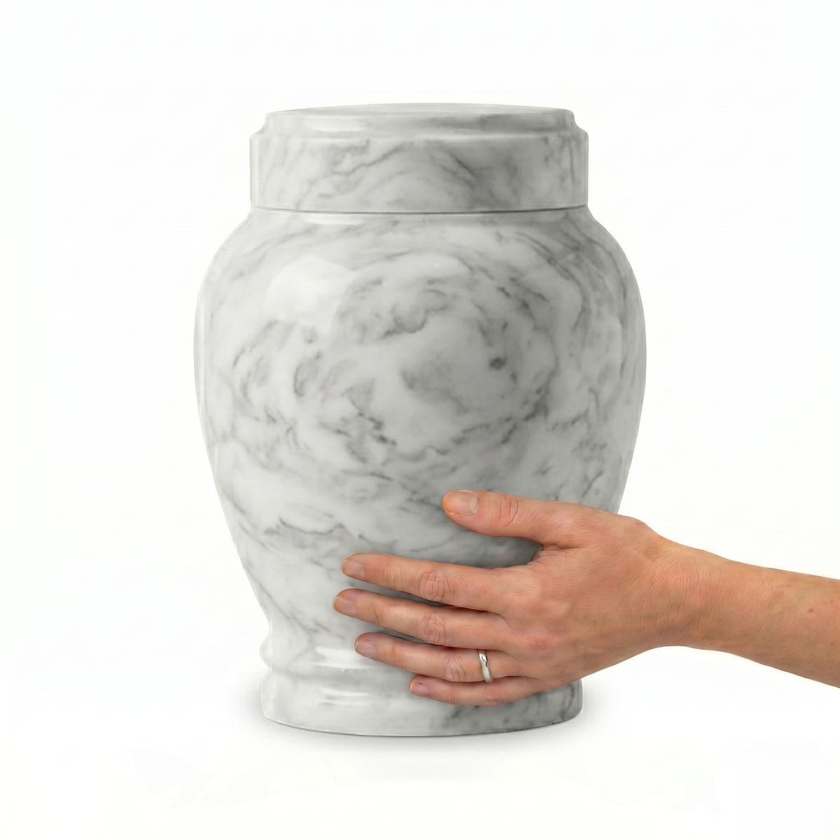 Luna cremation urn, 4.0 size scale view