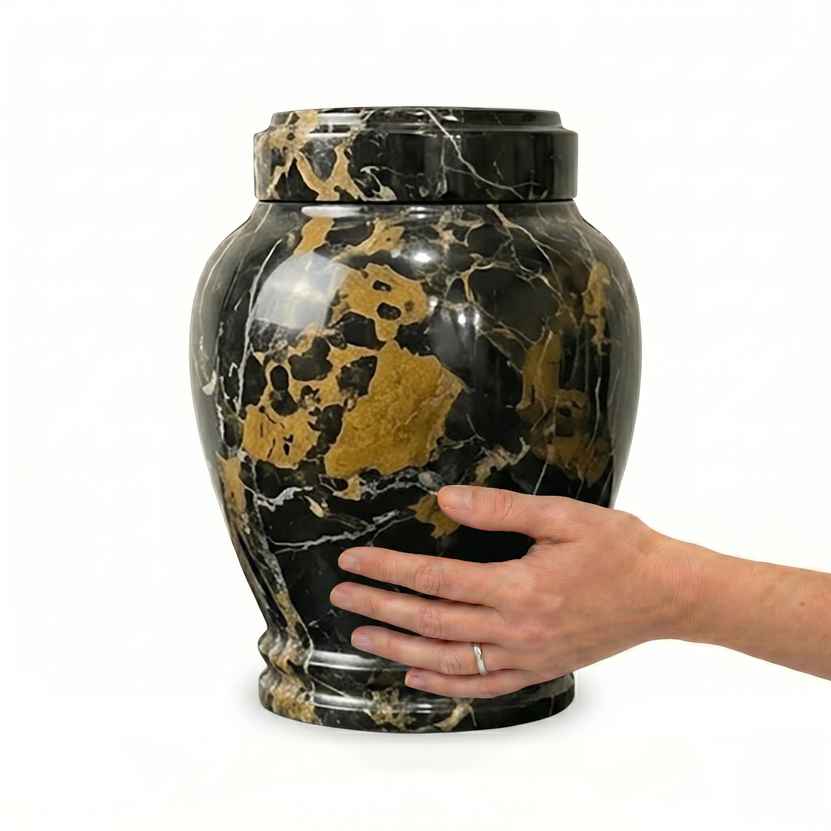 Lux cremation urn, 4.0 size scale view