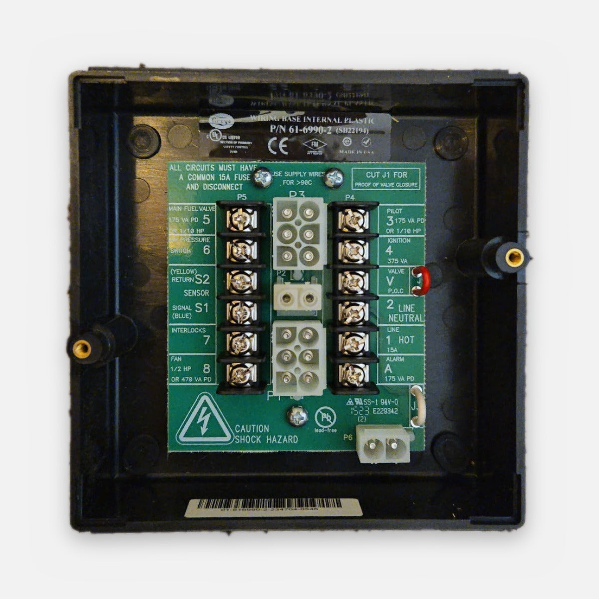 Flame Safeguard Wiring Base — Fireye SB22194 (61-6990-2)