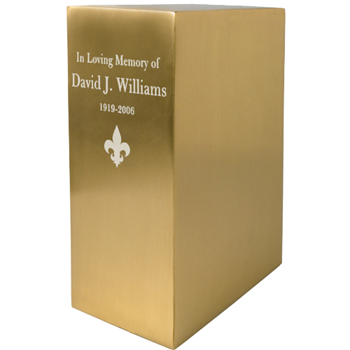 Military Rectangular Brass Cremation Urn