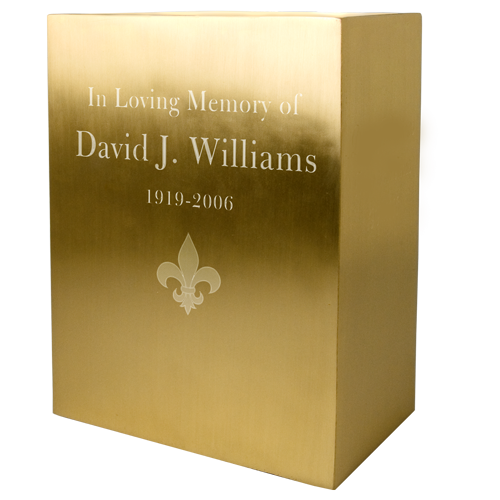 Military Rectangular Brass Cremation Urn