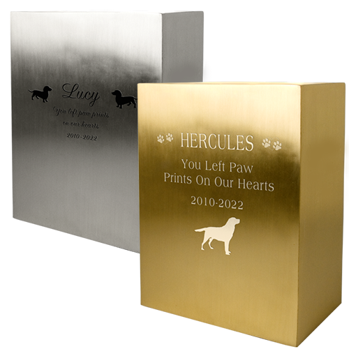 Military Rectangular Brass Cremation Pet Urn