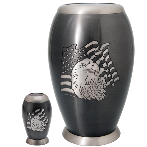 Eagle & Flag Steel Cremation Urn