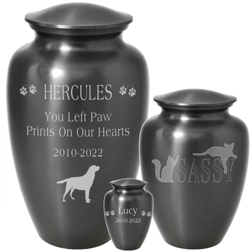 Dark Pewter Brass Pet Urn