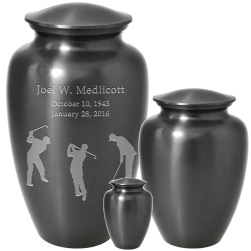 Dark Pewter Brass Cremation Urn