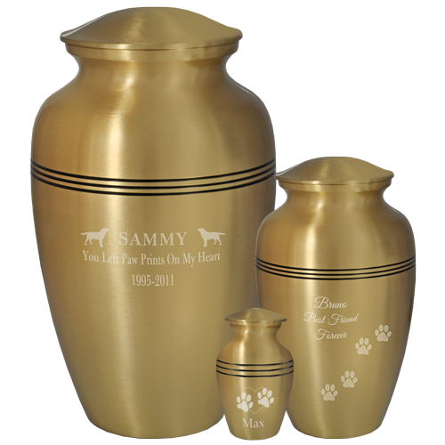 Golden Classic Brass Pet Urn