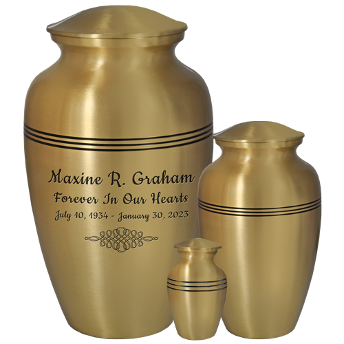 Golden Classic Brass Cremation Urn