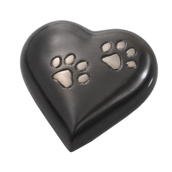 Pawprint Heart Keepsake Pet Urn