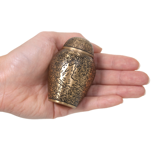 Antique Butterfly Brass Cremation Urn