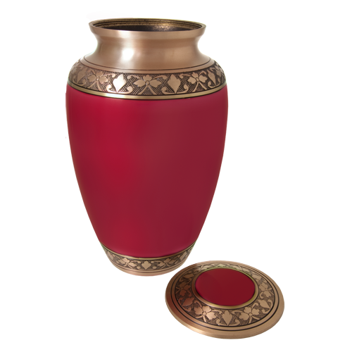 Cherry Red Brass Cremation Urn