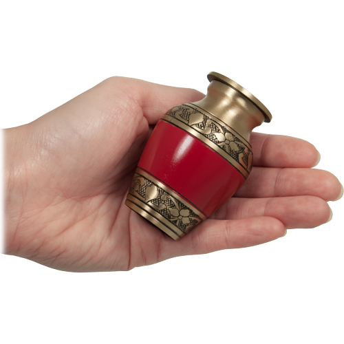 Cherry Red Brass Cremation Urn