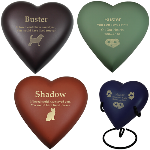 Brass Heart Memorial Pet Urn