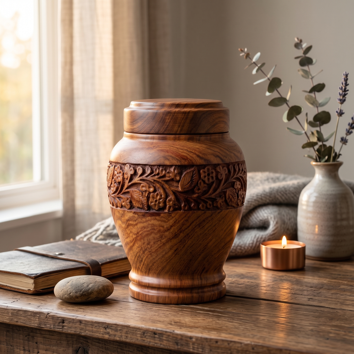 Anish cremation urn additional view