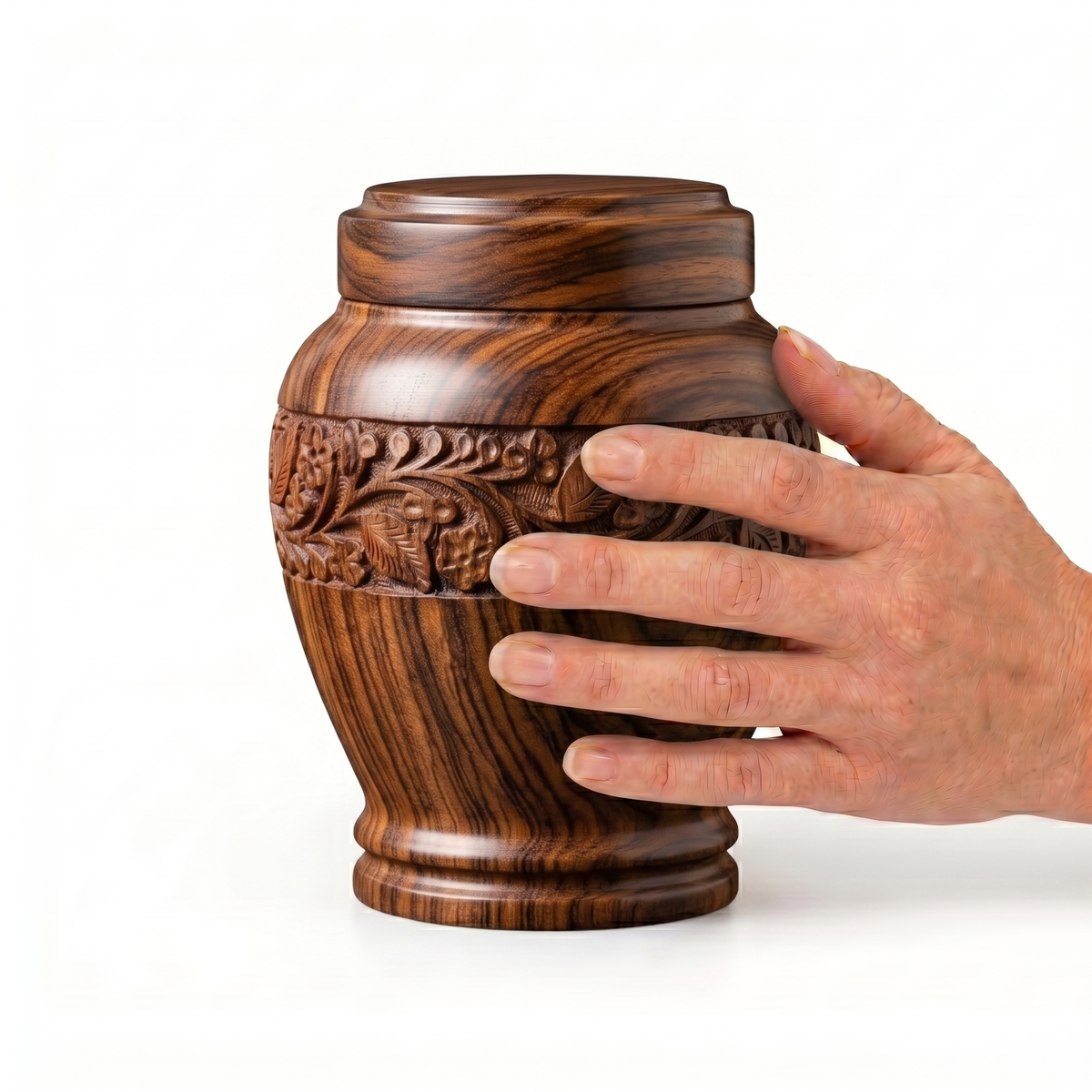 Anish cremation urn, 1.0 size scale view
