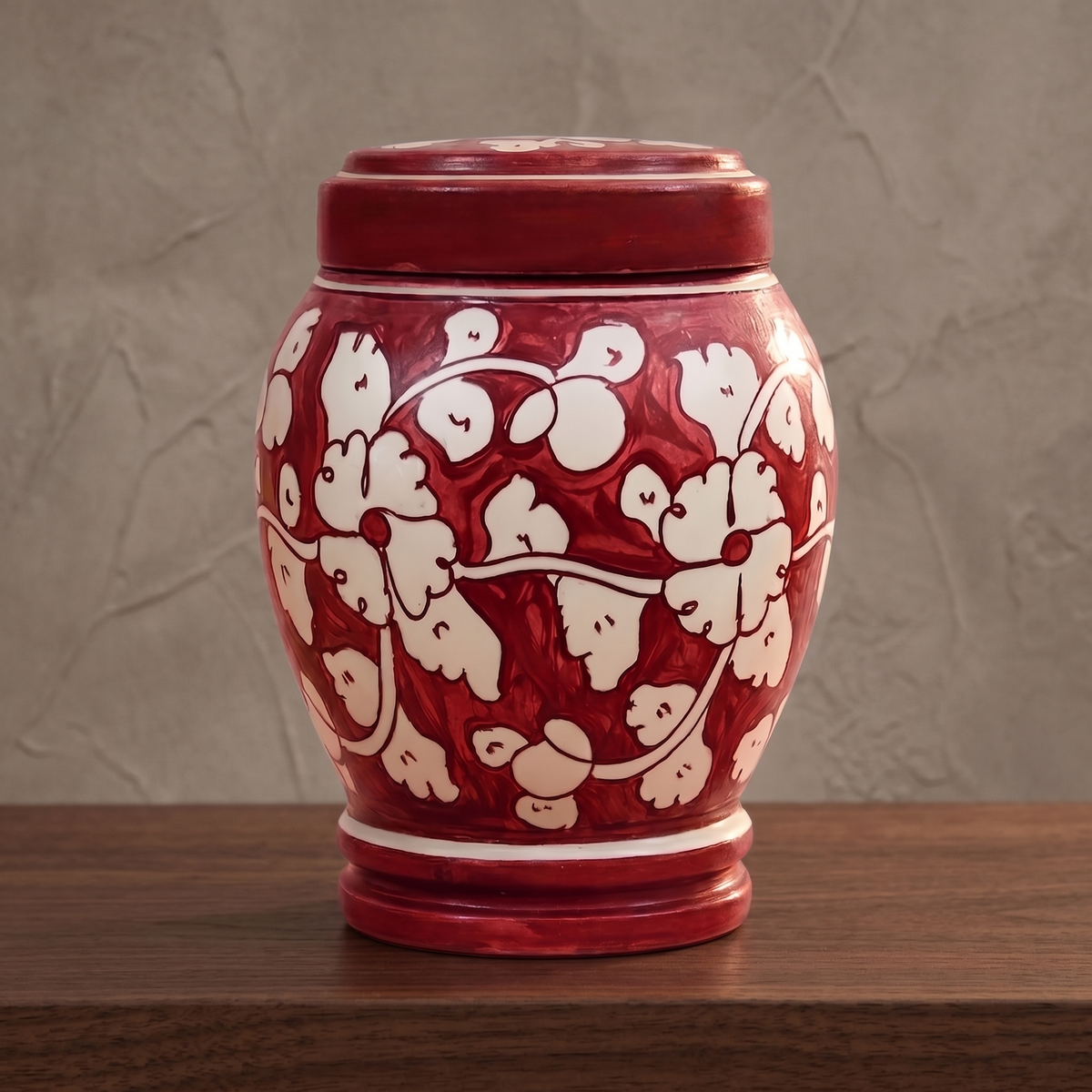 Cherry cremation urn additional view