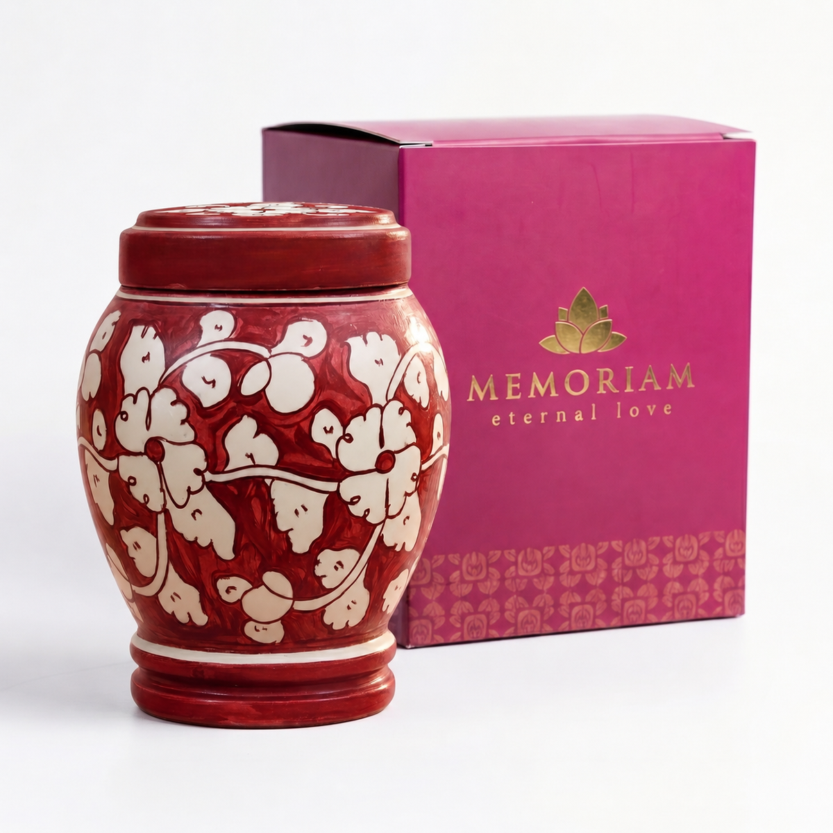 Cherry cremation urn packaging