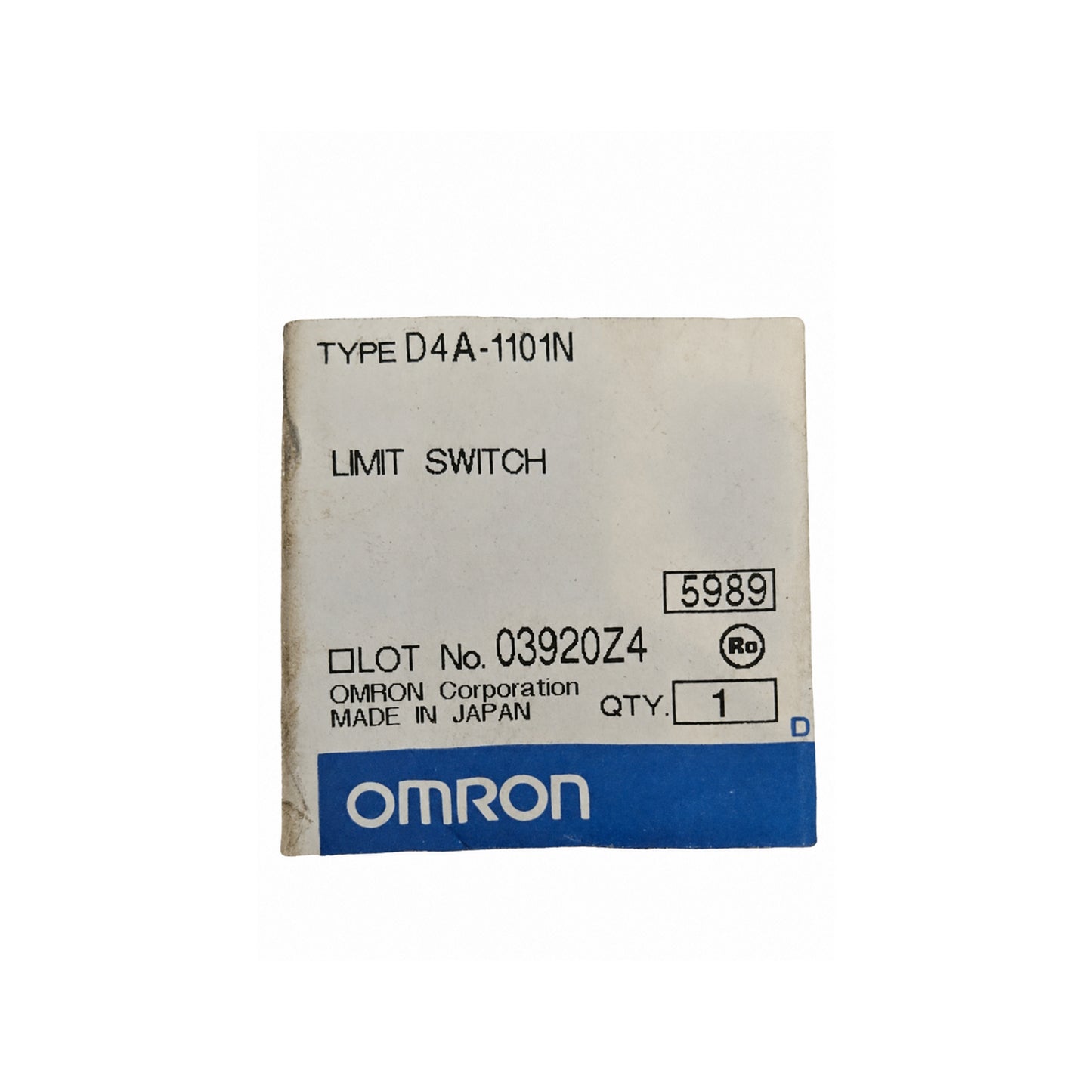 Limit Switch — Omron D4A, Cremation Retort Door