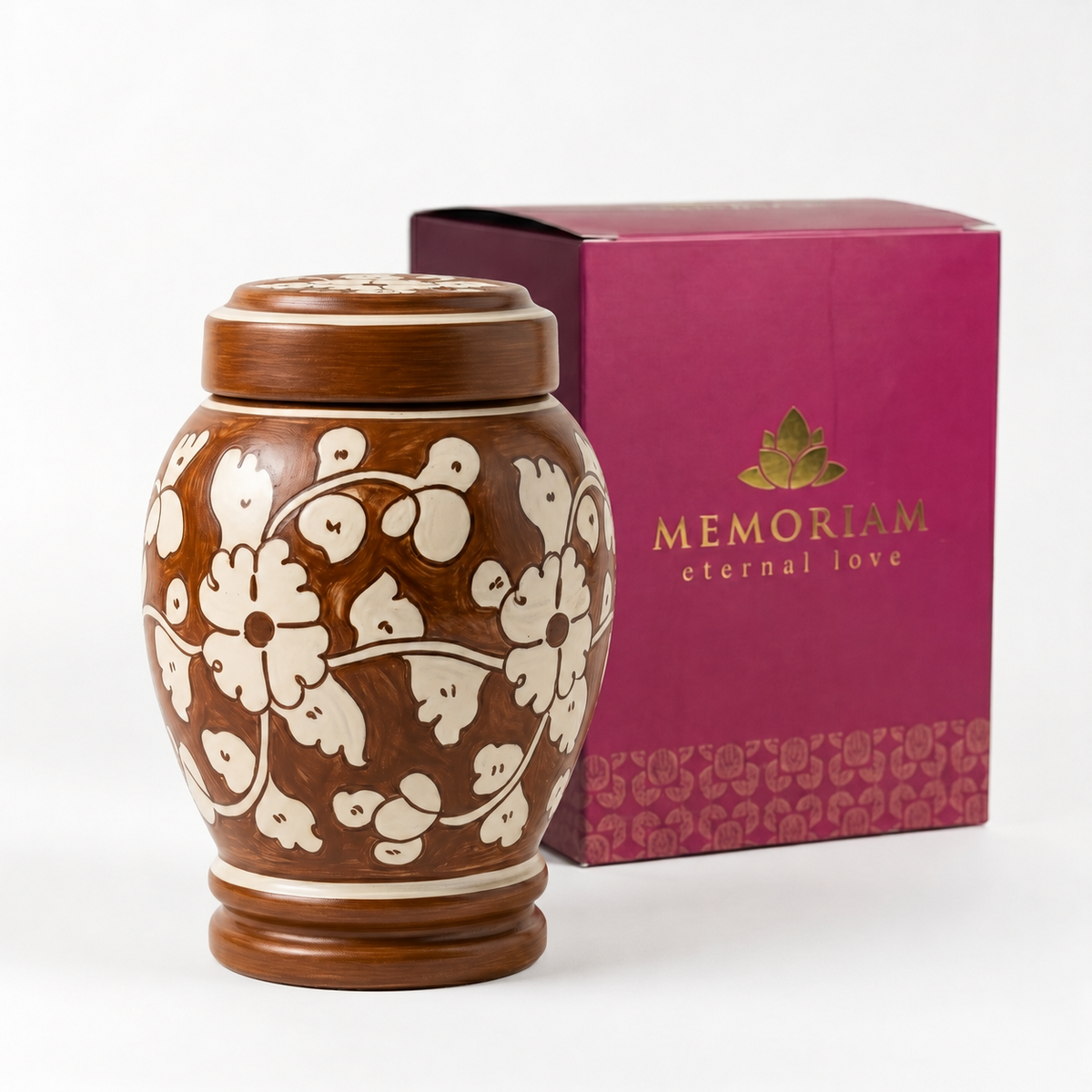 Elm cremation urn packaging