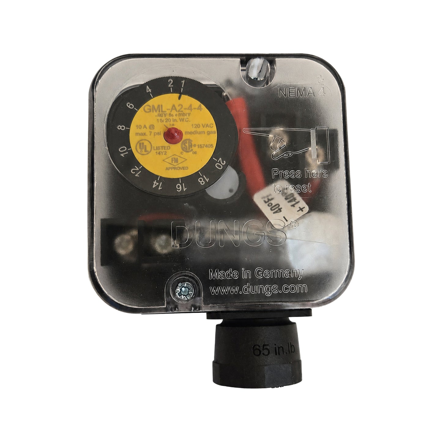 Gas Pressure Switch — Low Pressure
