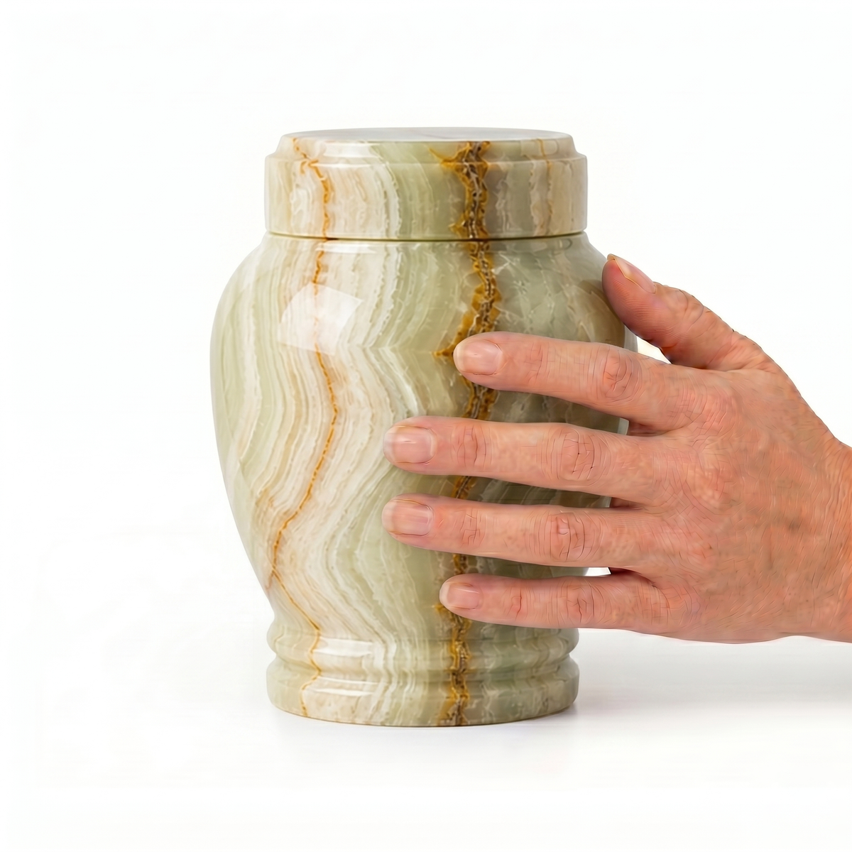 Grün cremation urn, 1.0 size scale view
