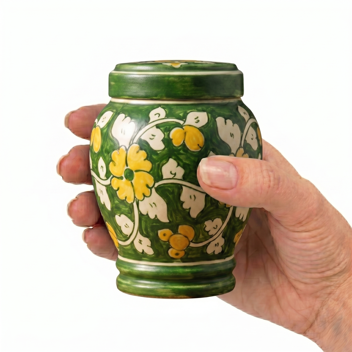 Liora cremation urn, MINI+ size scale view