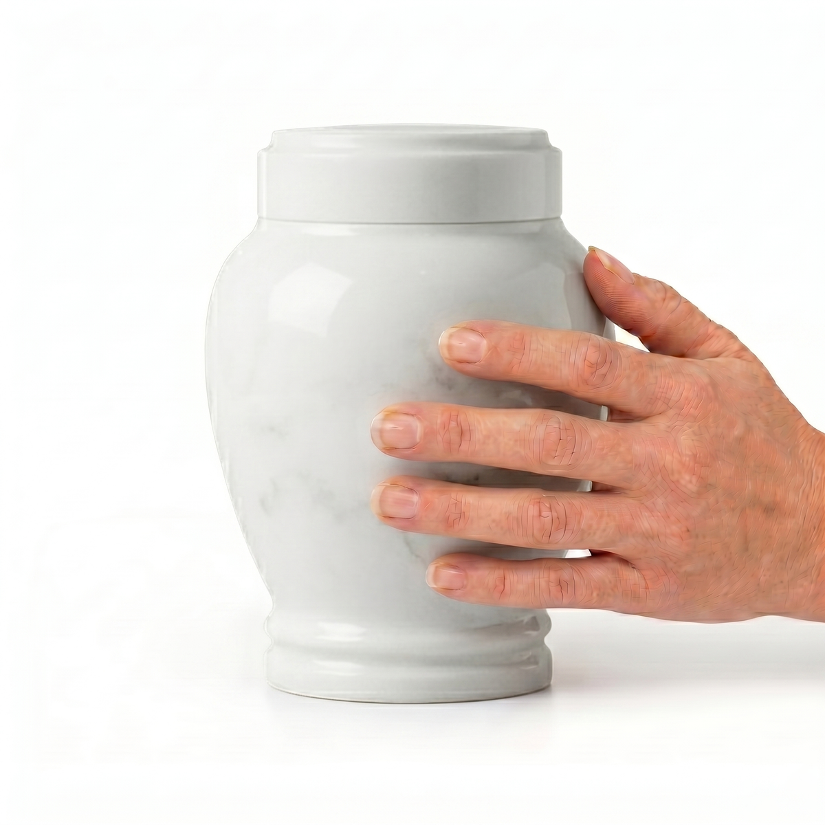 Luna cremation urn, 1.0 size scale view