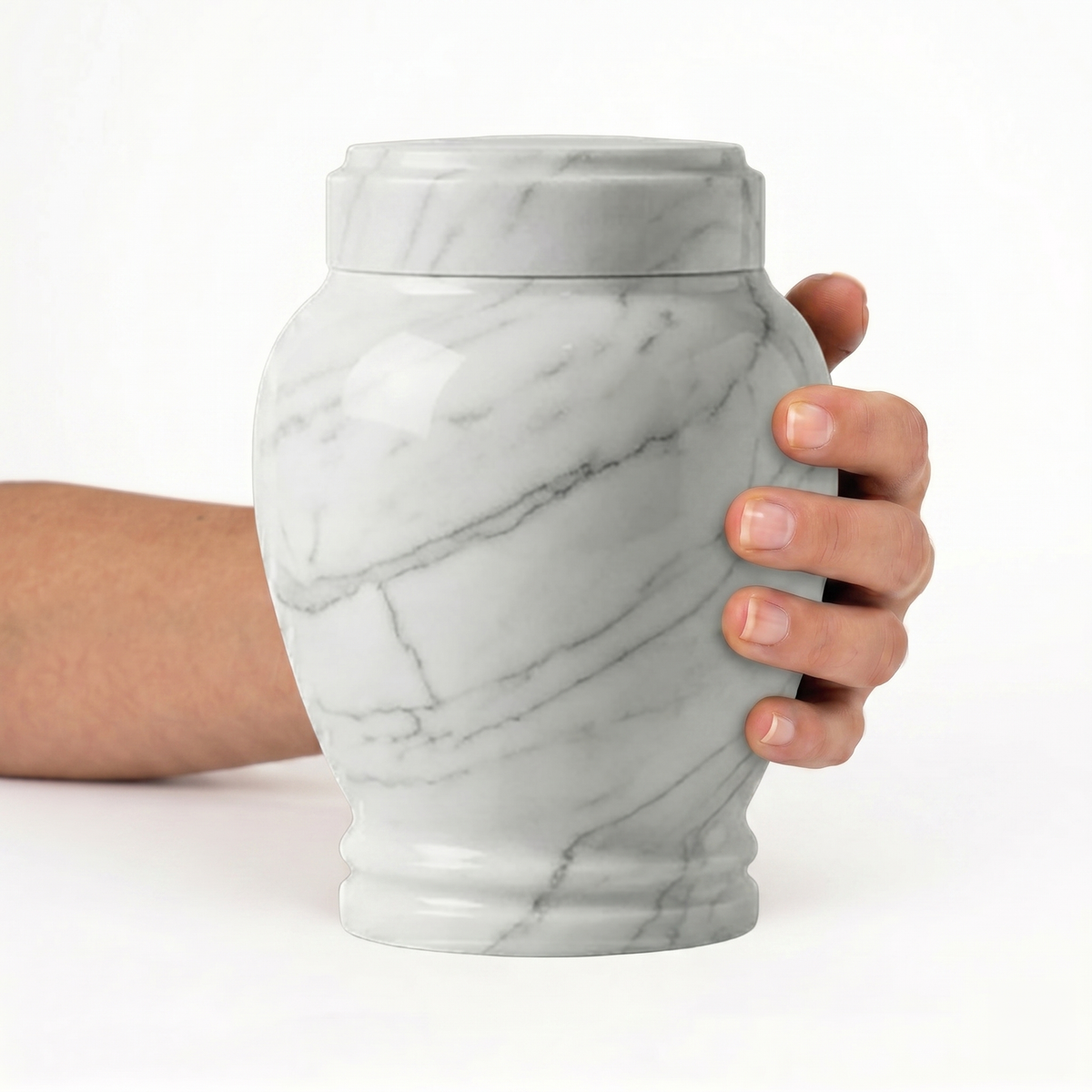 Luna cremation urn, 2.0 size scale view