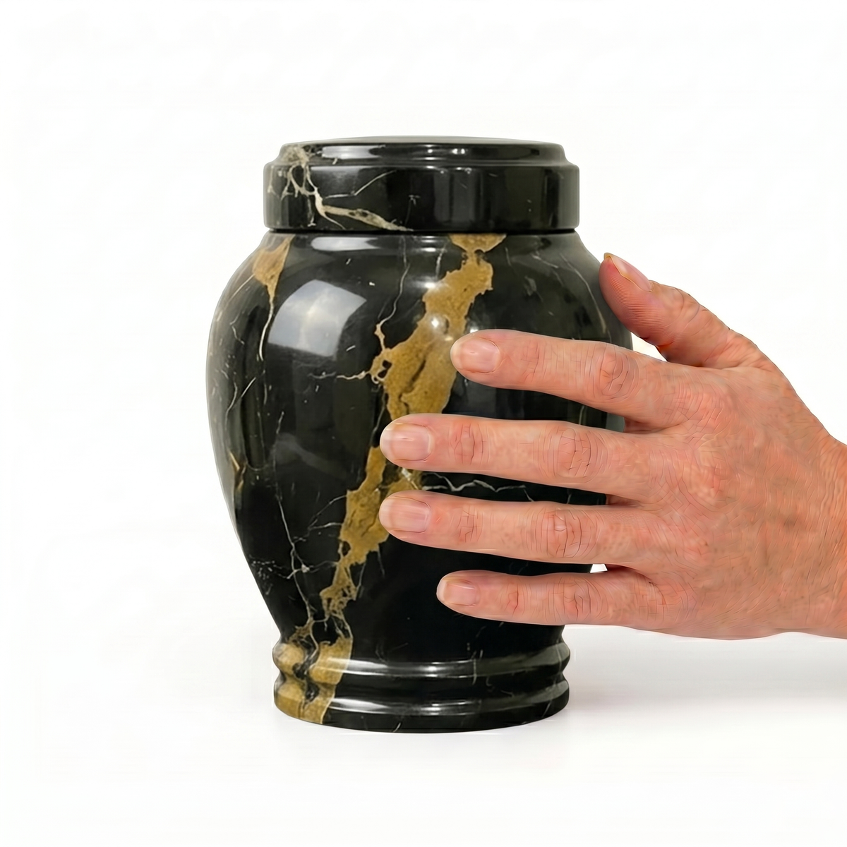 Lux cremation urn, 1.0 size scale view
