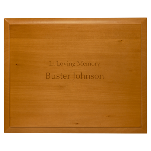 Oak Finish Grooved Horizontal Pet Urn