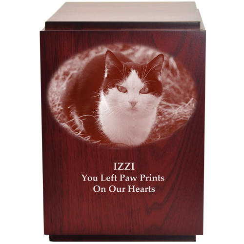 Cherry Finish Upright Pet Urn