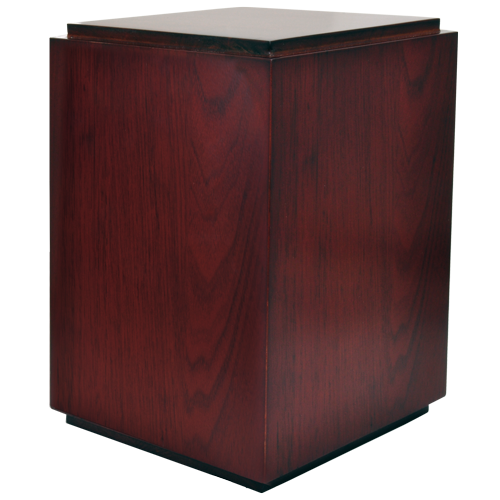 Cherry Finish Upright Wood Cremation Urn