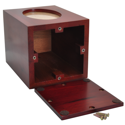 Cherry Finish Upright Wood Urn with Photo Window