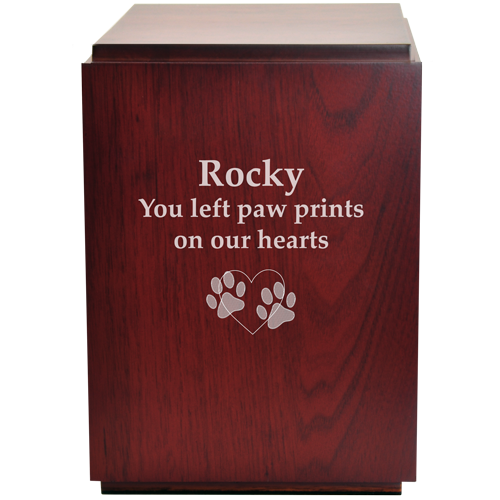 Cherry Finish Upright Pet Urn
