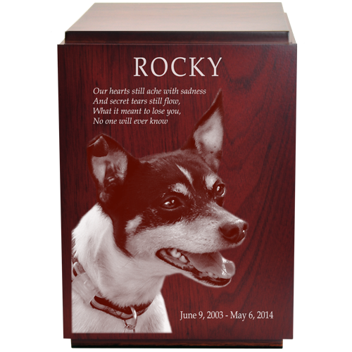 Cherry Finish Upright Pet Urn