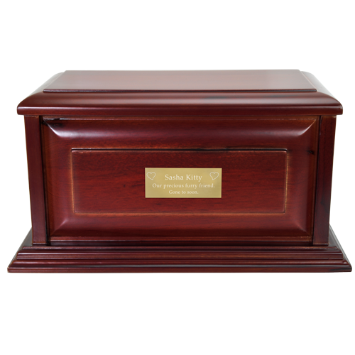 Cherry Finish Chest Pet Urn