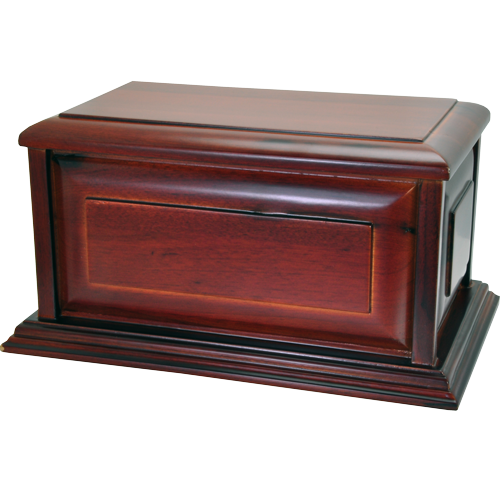 Cherry Finish Chest Wood Cremation Urn - Raised Panel