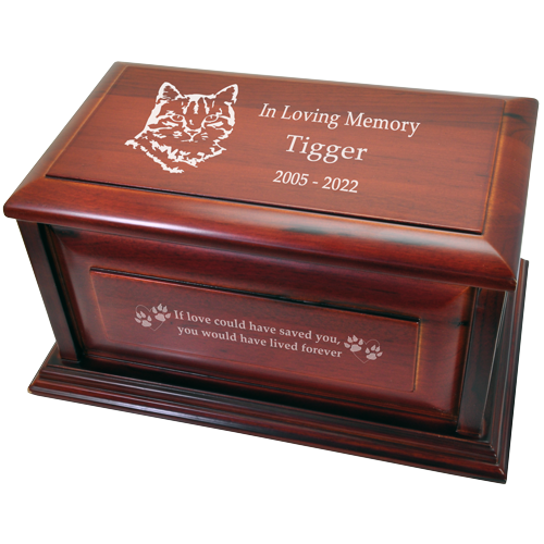 Cherry Finish Chest Pet Urn