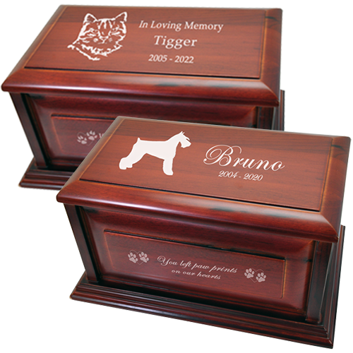 Cherry Finish Chest Pet Urn