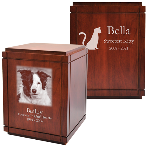 Cherry Finish Large Column Pet Urn