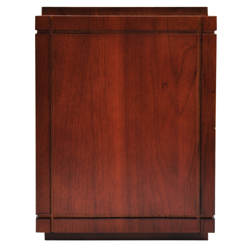 Cherry Finish Grooved Vertical Wood Pet Urn