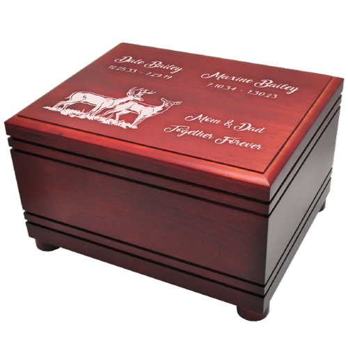 Cherry / Oak Finish Companion Chest Cremation Urn