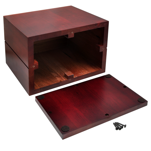 Cherry Finish Oversized Cube Pet Urn