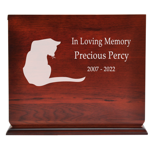 Cherry Finish Slide Top Upright Pet Urn