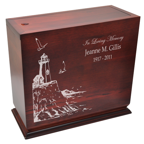 Cherry Finish Slide Top Wood Cremation Urn