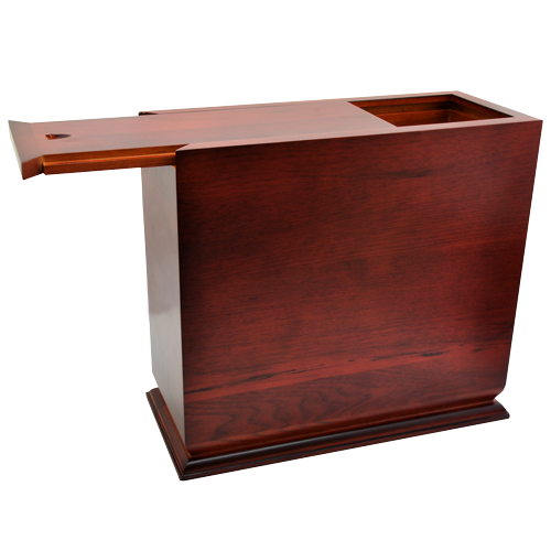 Cherry Finish Slide Top Upright Pet Urn