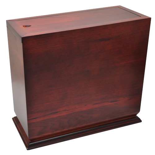 Cherry Finish Slide Top Upright Pet Urn